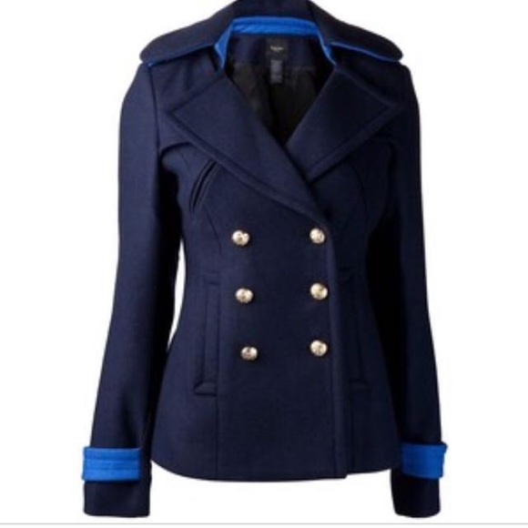 Smythe Les Vestes Navy & Cobalt Blue Peacoat 4 - Picture 1 of 8